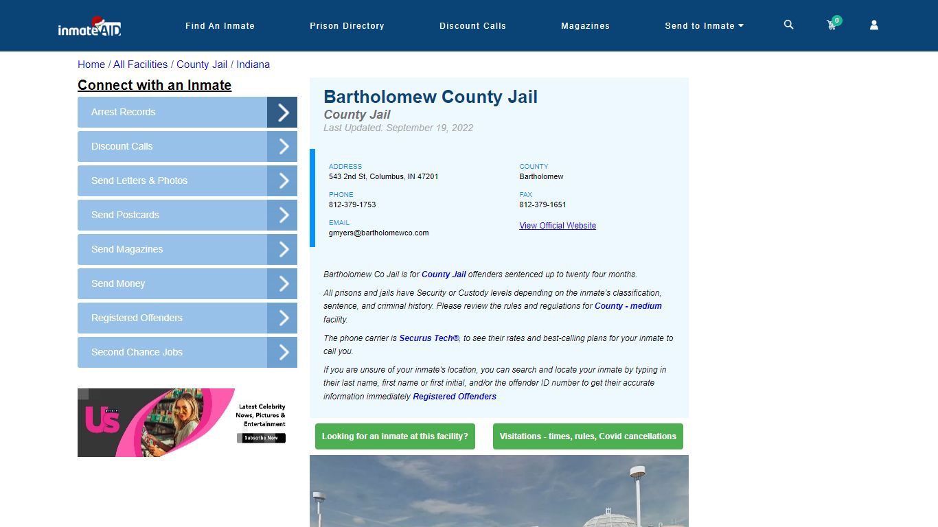 Bartholomew County Jail - Inmate Locator - Columbus, IN