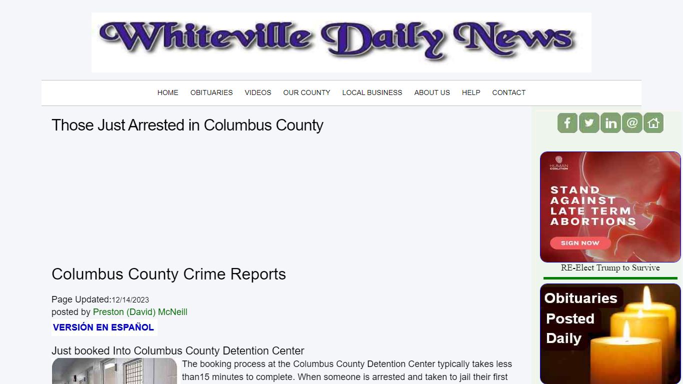 Just Arrested, Columbus County News Crimes Gallery, Columbus County ...